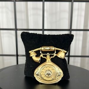 Vintage Gold Rotary Phone Brooch
